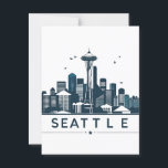 Seattle City Skyline Postcard<br><div class="desc">Celebrate the iconic Seattle skyline with this bold and colourful design featuring the Space Needle and the city’s modern architecture. This vibrant retro-style art captures the spirit of Seattle in a glowing palette of red, and deep blue — perfect for locals, tourists, and city lovers alike. Ideal for apparel, home...</div>