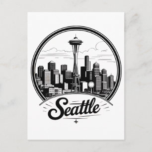 Seattle City Skyline Postcard