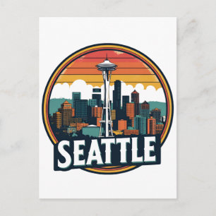 Seattle City Skyline Postcard