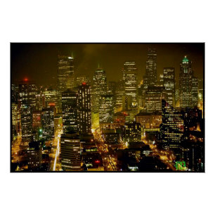 Seattle city view poster