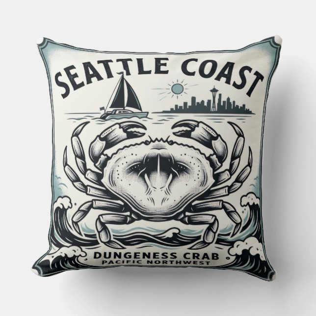 Seattle Coast Dungeness Crab Cushion (Front)