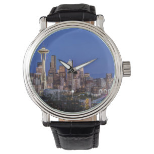 Seattle, Downtown and Mt. Rainier at Twilight Watch
