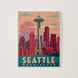 Seattle - Emerald City Skyline Jigsaw Puzzle