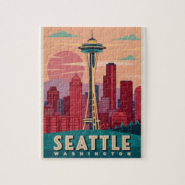 Seattle - Emerald City Skyline  Jigsaw Puzzle (Vertical)