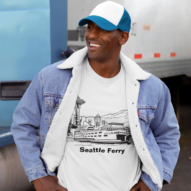 Seattle Ferry Washington State Line Art  T-shirt (Creator Uploaded)