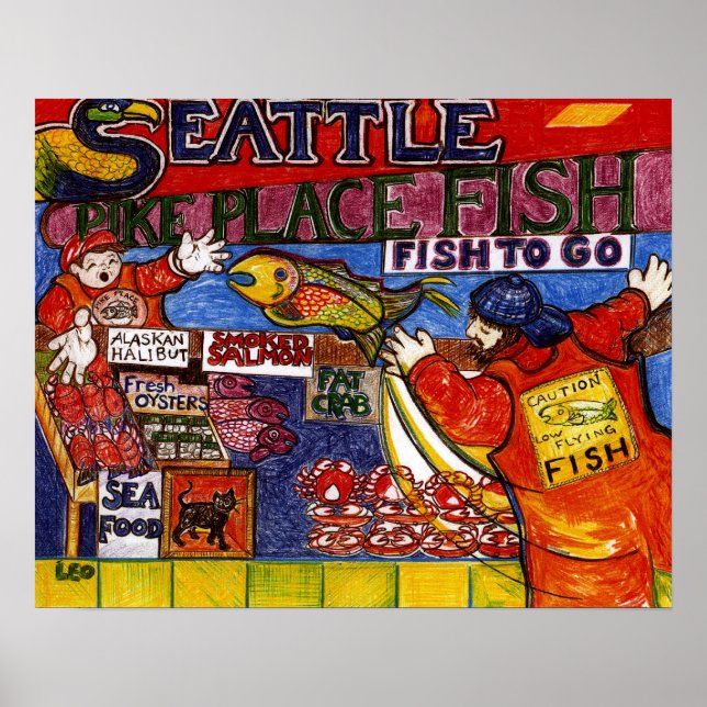 Seattle Fish Market Poster (Front)