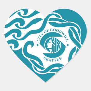 Seattle Flag Heart Sticker