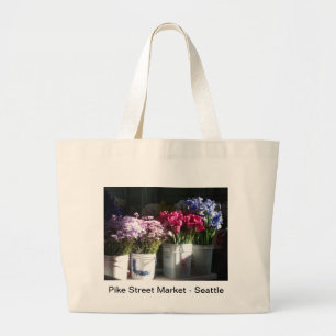 Seattle flowers photo large tote bag
