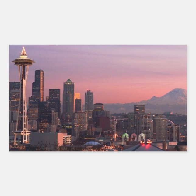 Seattle from Kerry Park. Rectangular Sticker (Front)