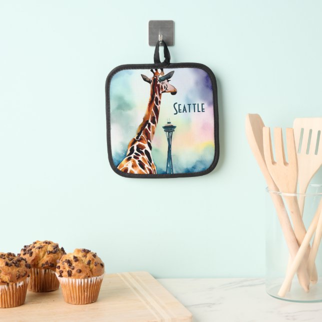 Seattle Giraffe Magnetic Card Pot Holder (Insitu(Hanging))