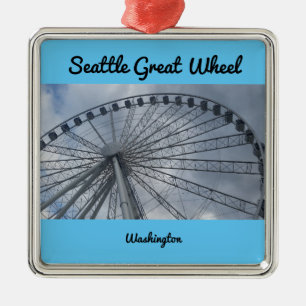 Seattle Great Wheel Puget Sound Washington Metal Tree Decoration