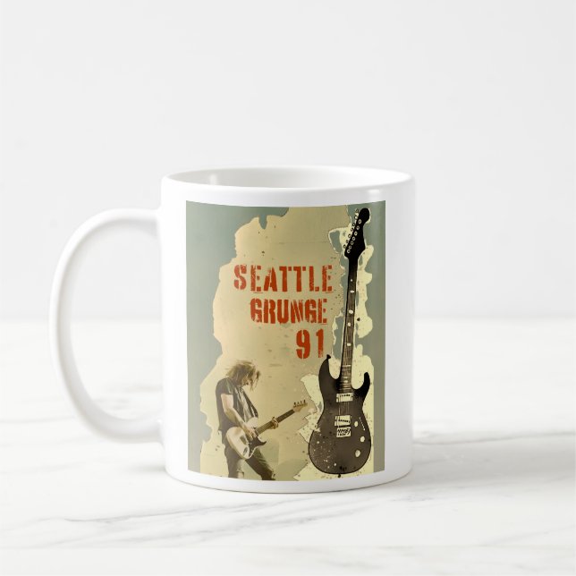 Seattle Grunge Music 1991 Coffee Mug (Left)
