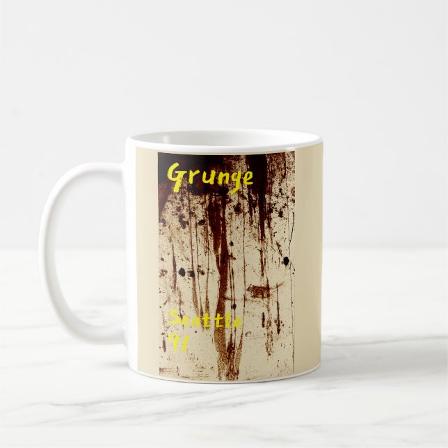 Seattle Grunge Music 1991 Coffee Mug (Left)