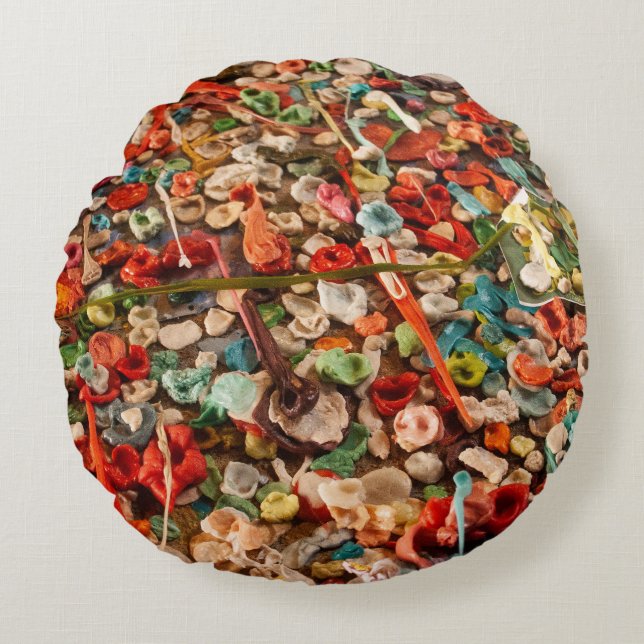 Seattle Gum Wall  Round Cushion (Front)