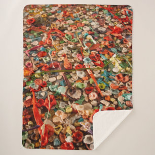 Seattle Gum Wall Sherpa Blanket