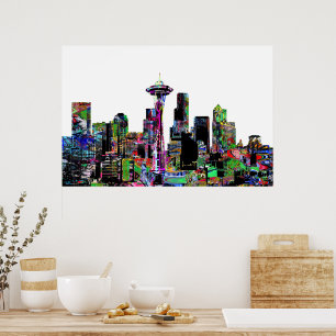 Seattle in graffiti poster
