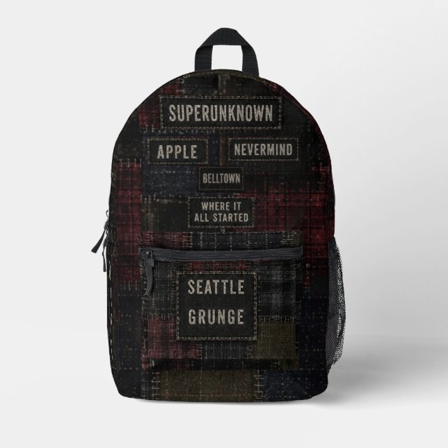 Seattle in the 90s printed backpack (Front)