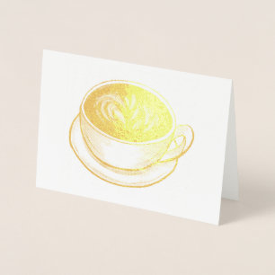 Seattle Latte Coffee Shop Cup of Coffee Foodie Foil Card