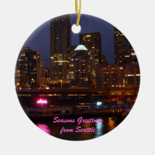 Seattle Lights Ceramic Tree Decoration