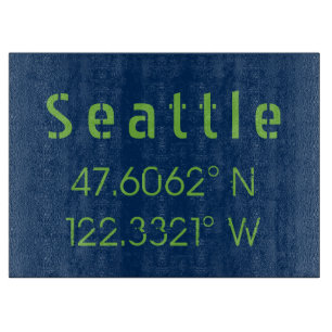 Seattle Longitude Latitude Team Colours Cutting Board