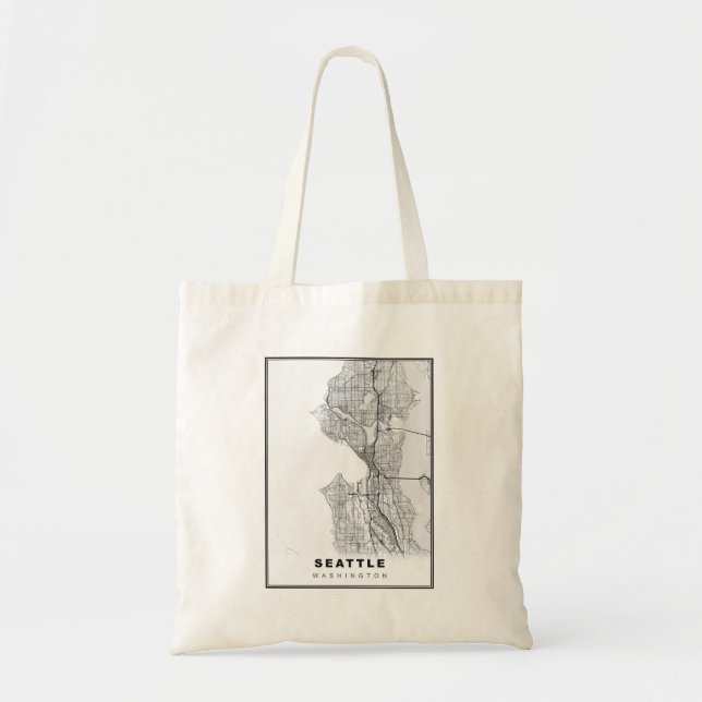 Seattle Map Tote Bag (Front)