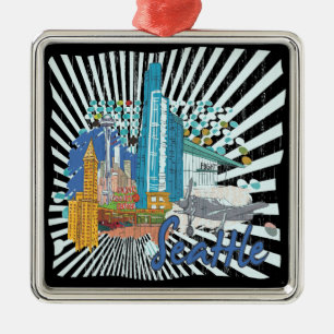 Seattle Metal Tree Decoration