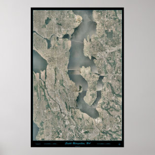 Seattle Metro Area, Washington satellite poster