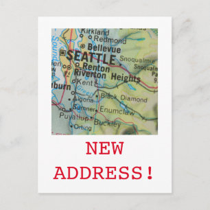 Seattle New Address announcement Postcard