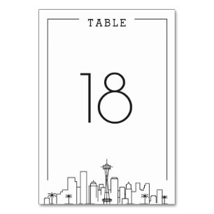 Seattle, Ohio Wedding Table Number
