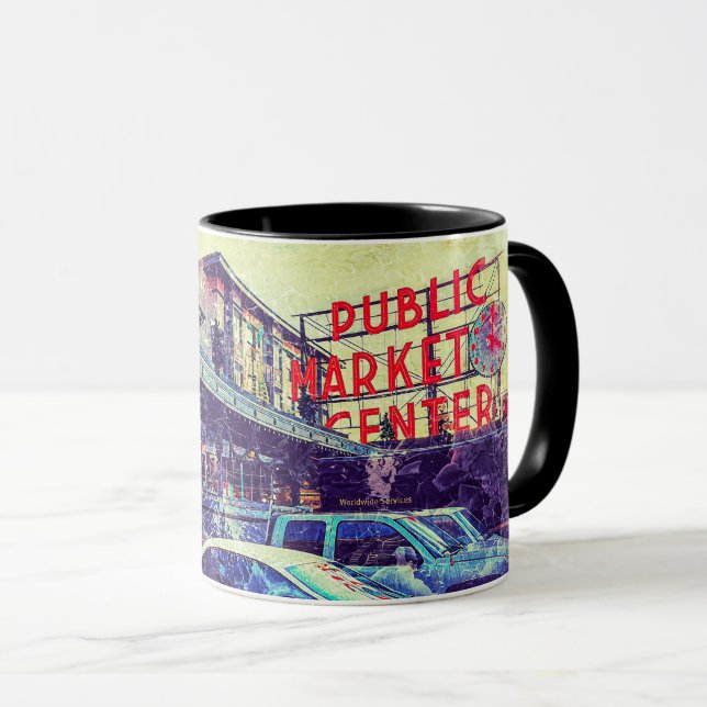 Seattle Pike Market Centre Mug (Front Right)