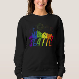 Seattle Pride Skyline Pride Parade Seattle Sweatshirt