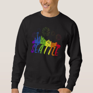 Seattle Pride Skyline Pride Parade Seattle Sweatshirt