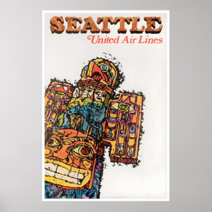 Seattle Print Washington Travel Poster United Art