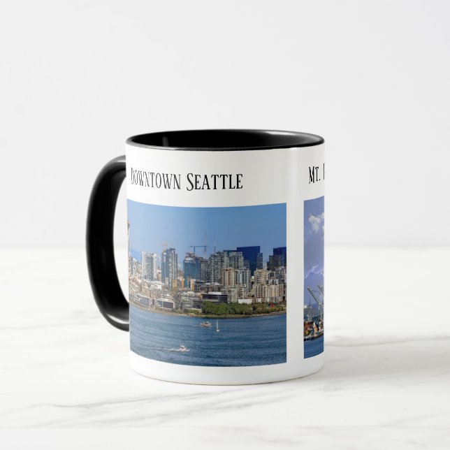 Seattle, Puget Sound, Mt. Rainier, Port of Seattle Mug (Front Left)
