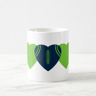 Seattle Seahawks Football Heart Design Coffee Mug