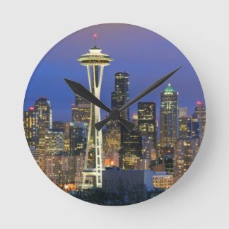 Seattle seen from Kerry Park in Queen Anne Round Clock