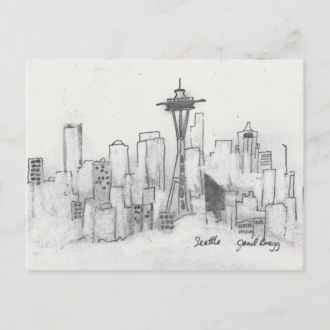 Seattle Sketch Postcard (Front)