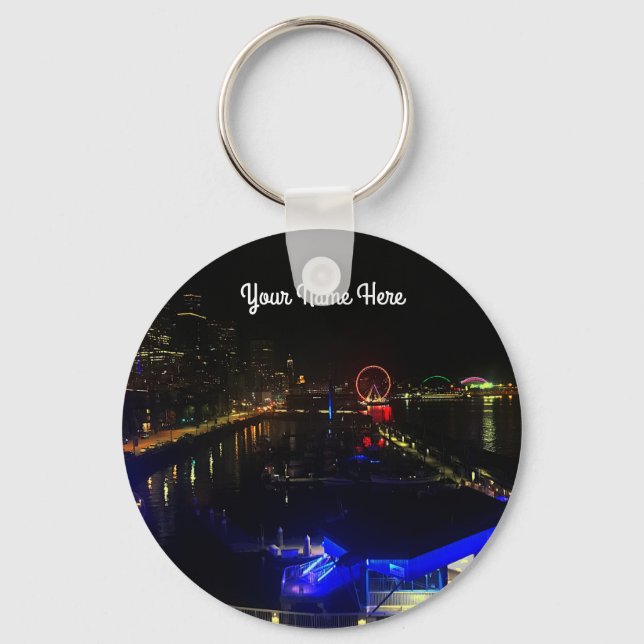Seattle Skyline #6 Keychain (Front)