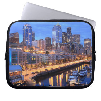 Seattle skyline and harbour, Washington State Laptop Sleeve