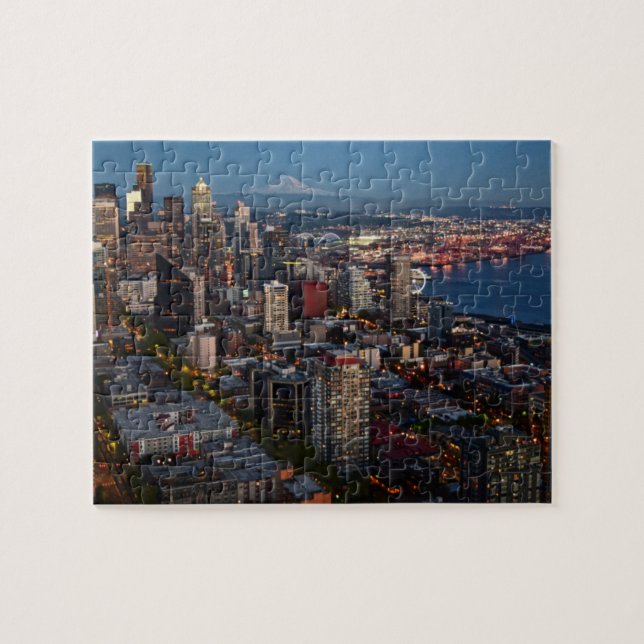 Seattle Skyline at dusk Puzzle (Horizontal)