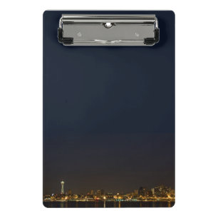 Seattle Skyline at Night Mini Clipboard