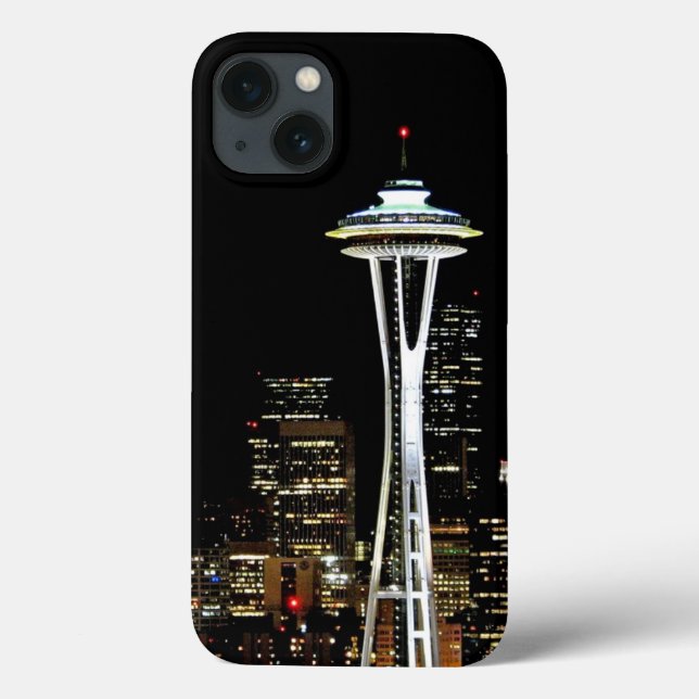 Seattle skyline at night, with Space Needle. Case-Mate iPhone Case (Back)