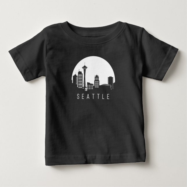 Seattle Skyline Baby T-Shirt (Front)