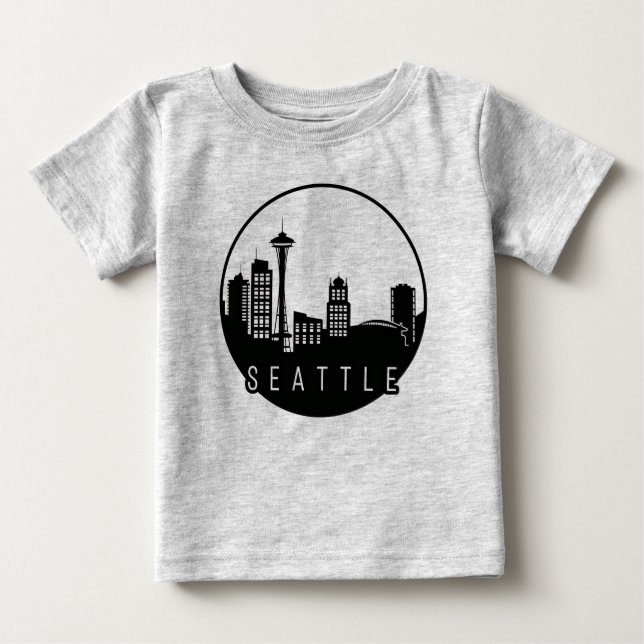 Seattle Skyline Baby T-Shirt (Front)