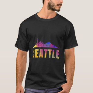 Seattle Skyline City Town Washington State Usa Ame T-Shirt