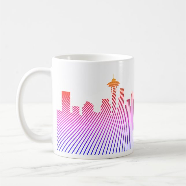 Seattle skyline graphic coffee mug (Left)