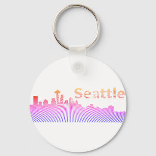 Seattle skyline graphic key ring