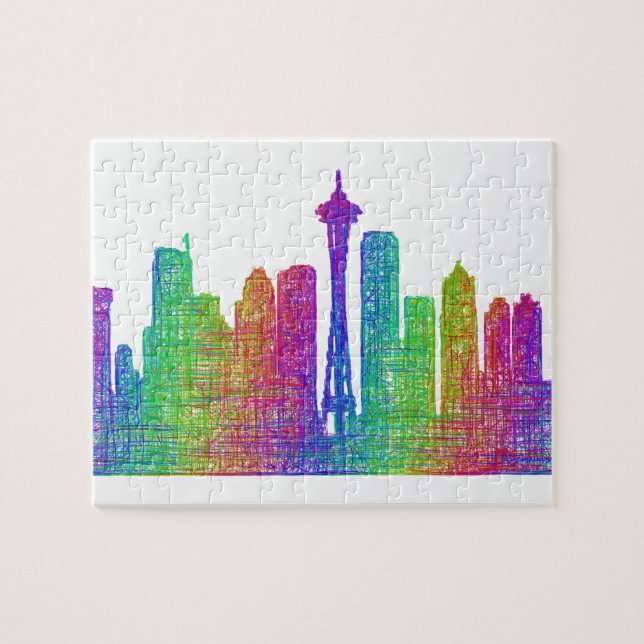 Seattle skyline jigsaw puzzle (Horizontal)