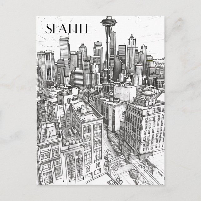 Seattle Skyline Postcard (Front)