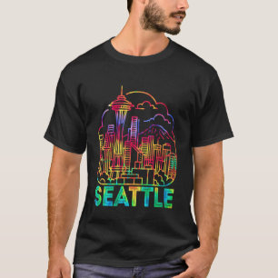 Seattle Skyline Seattle Tower Line Art Lineart Wat T-Shirt